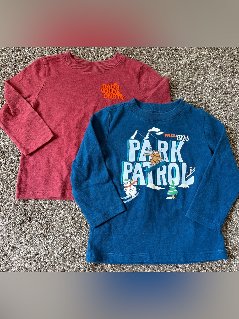 Garanimals Park Patrol & Dad's Wild One Long-Sleeve Tees - Blue & Red
